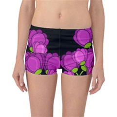 Purple tulips Reversible Boyleg Bikini Bottoms