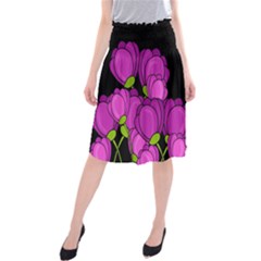 Purple tulips Midi Beach Skirt