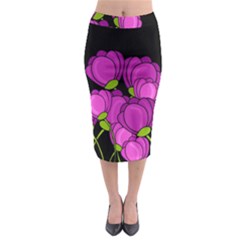 Purple tulips Midi Pencil Skirt
