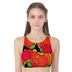 Orange Tulips Tank Bikini Top by Valentinaart