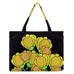 Yellow Tulips Medium Zipper Tote Bag by Valentinaart