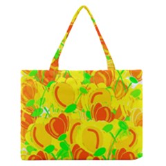 Yellow Garden Medium Zipper Tote Bag by Valentinaart