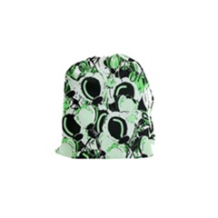 Green Abstract Garden Drawstring Pouches (small) 