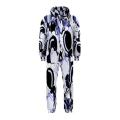 Blue Abstract Floral Design Hooded Jumpsuit (kids) by Valentinaart