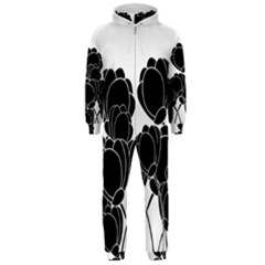 Black Flowers Hooded Jumpsuit (men)  by Valentinaart