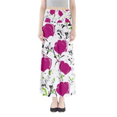 Magenta Roses Maxi Skirts by Valentinaart