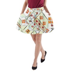 Multicolor Abstract Painting  A-line Pocket Skirt by GabriellaDavid