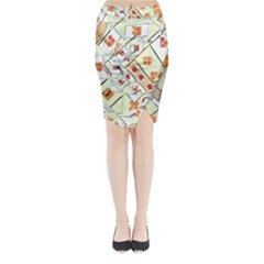 Multicolor Abstract Painting  Midi Wrap Pencil Skirt by GabriellaDavid