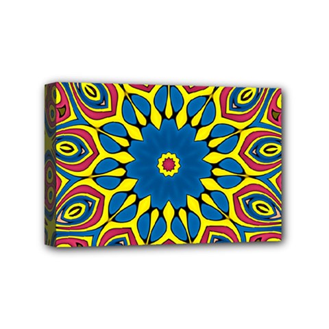 Yellow Flower Mandala Mini Canvas 6  X 4  by designworld65