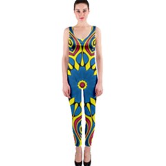 Yellow Flower Mandala Onepiece Catsuit by designworld65