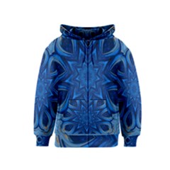 Blue Blossom Mandala Kids  Zipper Hoodie by designworld65