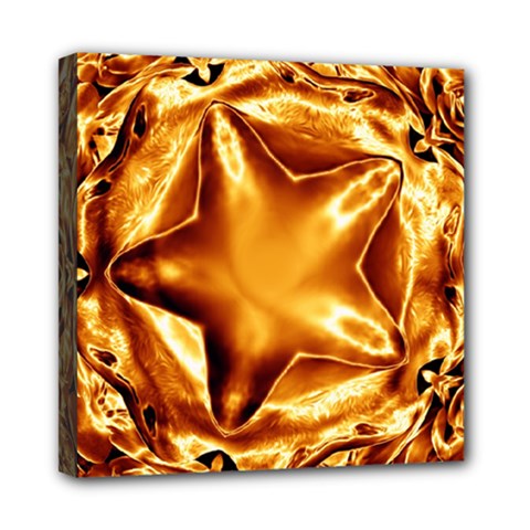 Elegant Gold Copper Shiny Elegant Christmas Star Mini Canvas 8  X 8  by yoursparklingshop