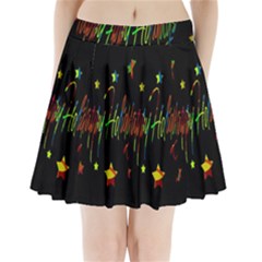 Happy Holidays Pleated Mini Skirt by Valentinaart