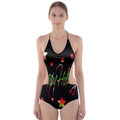 Happy Holidays 2  Cut-out One Piece Swimsuit