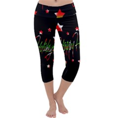 Happy Holidays 2  Capri Yoga Leggings by Valentinaart