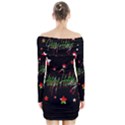 Happy Holidays 2  Long Sleeve Off Shoulder Dress View2