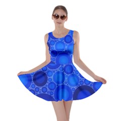Dark Blue Abstract Circles Design  Skater Dress by GabriellaDavid