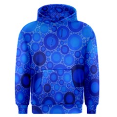 Dark Blue Abstract Circles Design  Men s Pullover Hoodie by GabriellaDavid