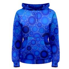 Dark Blue Abstract Circles Design  Women s Pullover Hoodie by GabriellaDavid