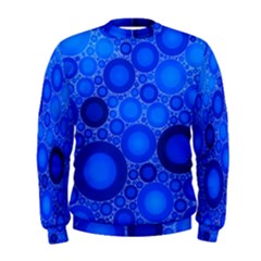 Dark Blue Abstract Circles Design  Men s Sweatshirt by GabriellaDavid