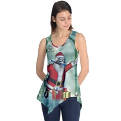 Funny Santa Claus In The Underwater World Sleeveless Tunic by FantasyWorld7