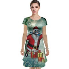 Funny Santa Claus In The Underwater World Cap Sleeve Nightdress by FantasyWorld7