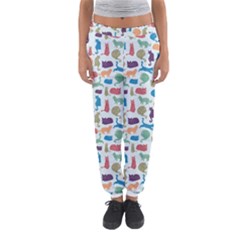 Blue Colorful Cats Silhouettes Pattern Women s Jogger Sweatpants by Contest580383