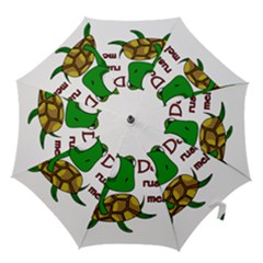 Turtle Joke Hook Handle Umbrellas (large) by Valentinaart