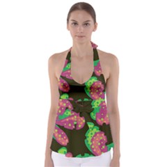 Colorful Leafs Babydoll Tankini Top by Valentinaart