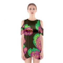 Colorful Leafs Cutout Shoulder Dress by Valentinaart