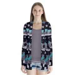 Blue Shadows  Drape Collar Cardigan by Valentinaart