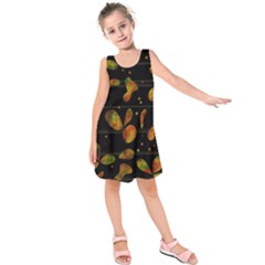 Floral Abstraction Kids  Sleeveless Dress by Valentinaart