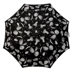 Black And White Floral Abstraction Straight Umbrellas by Valentinaart