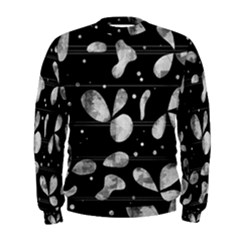 Black And White Floral Abstraction Men s Sweatshirt by Valentinaart