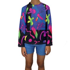 Colorful Shapes Kids  Long Sleeve Swimwear by Valentinaart