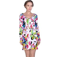 Colorful Pother Long Sleeve Nightdress