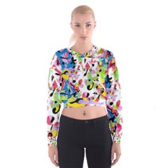 Colorful Pother Women s Cropped Sweatshirt by Valentinaart