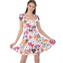 Colorful Cute Hearts Pattern Cap Sleeve Dresses View1