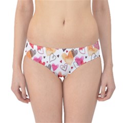 Colorful Cute Hearts Pattern Hipster Bikini Bottoms