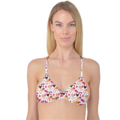 Colorful Cute Hearts Pattern Reversible Tri Bikini Top