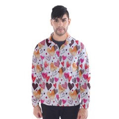 Colorful Cute Hearts Pattern Wind Breaker (Men)