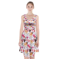 Colorful Cute Hearts Pattern Racerback Midi Dress