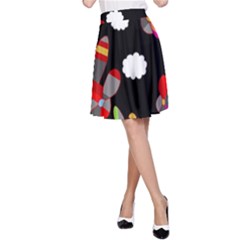 Playful airplanes  A-Line Skirt