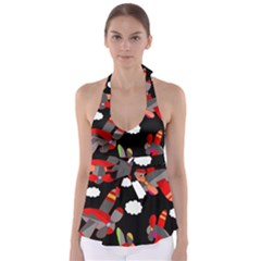 Playful airplanes  Babydoll Tankini Top