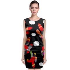 Playful airplanes  Classic Sleeveless Midi Dress