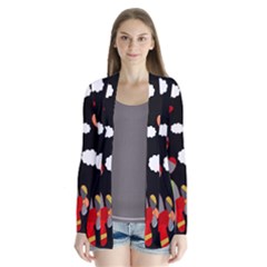 Playful airplanes  Drape Collar Cardigan