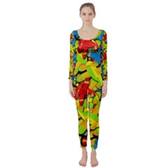 Colorful Airplanes Long Sleeve Catsuit by Valentinaart