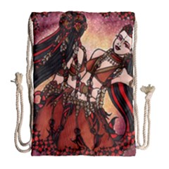 Gemini Tribal Twins Drawstring Bag (large) by BubbSnugg