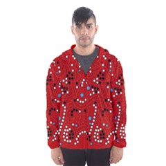 Red Fantasy Hooded Wind Breaker (men) by Valentinaart