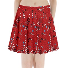Red Fantasy Pleated Mini Skirt